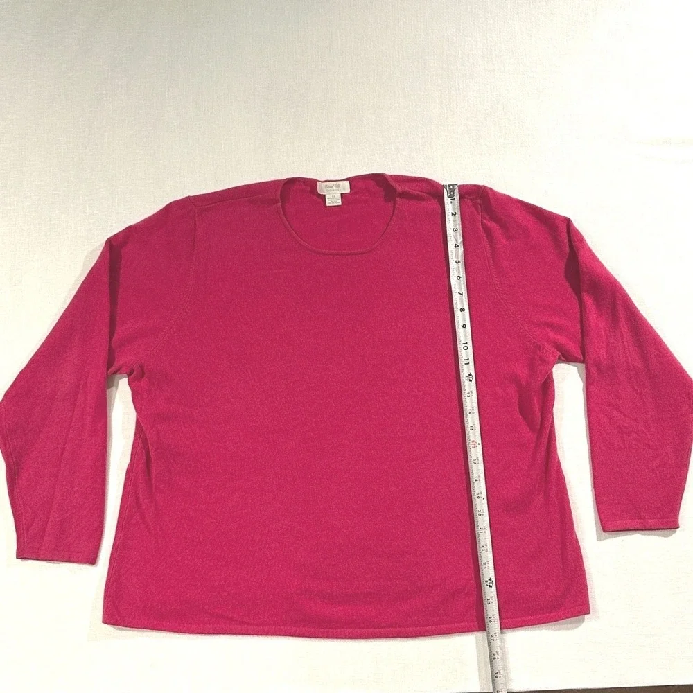 Marshall Fields Cashmere Sweater Magenta Pink Crew Neck Pullover‎ Womens 3X